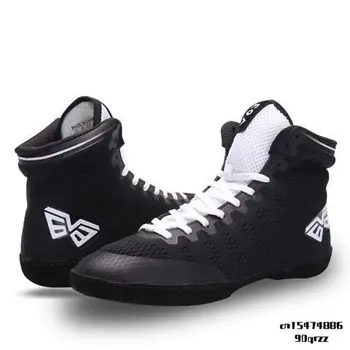 Новая дышащая тренировочная борцовская обувь Мужские белые черные легкие боксерские кроссовки Flighting носит мужские борцовские кроссовки 4