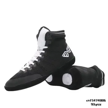 Новая дышащая тренировочная борцовская обувь Мужские белые черные легкие боксерские кроссовки Flighting носит мужские борцовские кроссовки 5