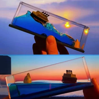  Новинка 2023 года Titanic Cruiser Fluid Float Бутылка Украшение Песочные часы Украшение стола Fluid Float Украшение Декомпрессионная игрушка Подарок 3