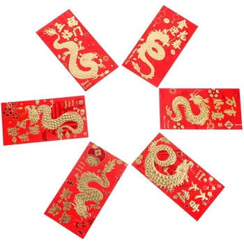 Новогодние красные конверты Счастливые деньги благословляют красные карманы Год Китайская весна Новый год Свадебные украшения