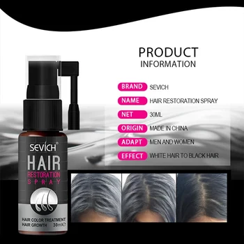 Новое поступление Sevich 30 мл Против выпадения волос Травяное восстановление волос Spary восстанавливает естественный цвет волос Спрей для роста волос