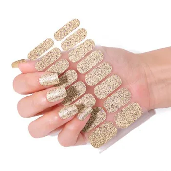 Новые блестящие наклейки для ногтей Наклейки DIY Готовые самоклеящиеся обертывания для ногтей с полным покрытием Красота Украшение ногтей Женский маникюрный салон 0