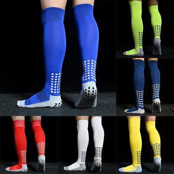 Новые мужские нескользящие футбольные носки Дышащие полотенце до колена Нижнее дно Велоспорт Пешие прогулки Спортивные тренировки Длинные футбольные носки