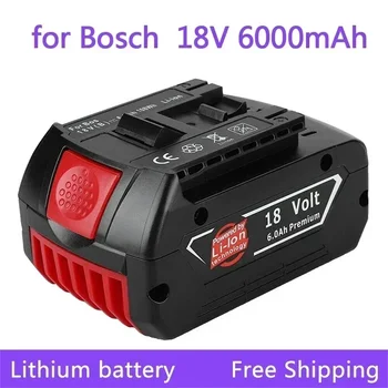 Новый аккумулятор 18 В 6,0 Ач для электрической дрели Bosch 18 В 6000 мАч Литий-ионная аккумуляторная батарея BAT609, BAT609G, BAT618, BAT618G, BAT614