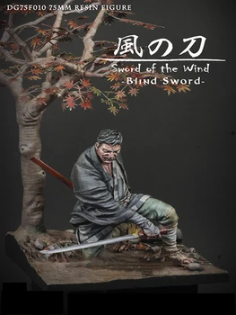 Новый В разобранном виде 1/24 75 мм древний солдат слепого меча самурай 75 мм Смоляной набор DIY Игрушки Неокрашенная смоляная модель