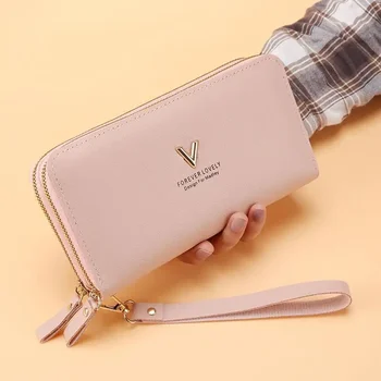 Новый женский кошелек длинный женский кошелек с двойной молнией кошелек большой емкости мульти сумка для мобильного телефона сумка для карт женщина