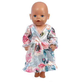 Новый пакет для сна + платье fit 17 дюймов 43 см комбинезон кукольная одежда born baby doll одежда костюм для ребенка день рождения фестивальный подарок 1