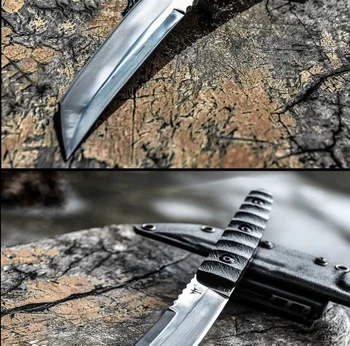  нож самообороны на открытом воздухе нож выживания острый высокая твердость полевая тактика выживания носить прямое лезвие ножа 3