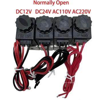нормально разомкнутый DC12V DC24V AC110V AC220V Электромагнитный клапан 1/8