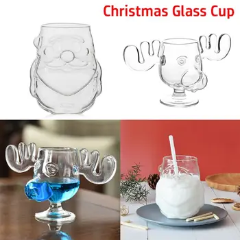  Олень Стеклянная Чашка Креативный Стеклянный Санта-Клаус Пиво Вино Чашка Прозрачная бутылка для напитков Рождественский подарок