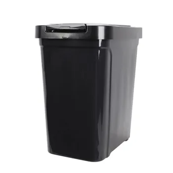 Основные остатки 7,6 галлона Пластиковое кухонное мусорное ведро, черное, 4 шт. 3