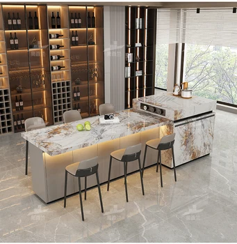  Островной стол Встроенный усовершенствованный многофункциональный направляющий стол Бытовая кухня может быть отделена движущейся каменной плитой Отстойник