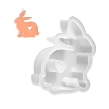 Пасхальный кролик Силиконовая форма Гипсовые формы Любовь Кролик 1