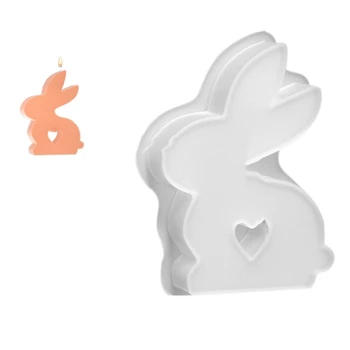 Пасхальный кролик Силиконовая форма Гипсовые формы Любовь Кролик 3