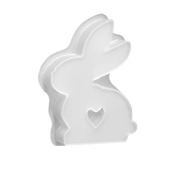 Пасхальный кролик Силиконовая форма Гипсовые формы Любовь Кролик 4