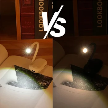 Перезаряжаемые лампы для чтения книг в постели Светодиодная книжная ночница 3 цвета Бесступенчатый зажим яркости на лампе для чтения 4