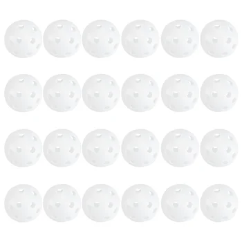 Перфорированные пластиковые игровые мячи Полые тренировочные спортивные мячи для гольфа (белые)