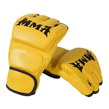 Перчатки для боевых искусств Половина пальца Открытые ладони Портативные удобные перчатки для ММА Тай Спарринг Фитнес Боксерская груша Взрослые 5