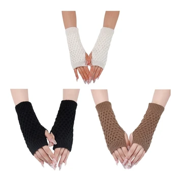 Перчатки для девочек Перчатки с подогревом запястья Y2K Аксессуары для Хэллоуина Перчатки без пальцев Подогреватель запястья Рукав Зима для подростков