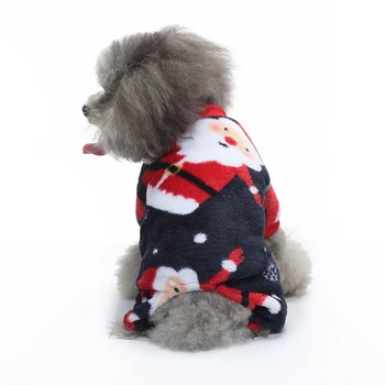 Пижама для домашних животных Пижама для маленьких собак Кошка Пижама Щенок Комбинезон Рождественские собаки Спальная одежда Теплая одежда Йоркширское пальто S-XL 2