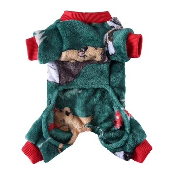 Пижама для домашних животных Пижама для маленьких собак Кошка Пижама Щенок Комбинезон Рождественские собаки Спальная одежда Теплая одежда Йоркширское пальто S-XL 4
