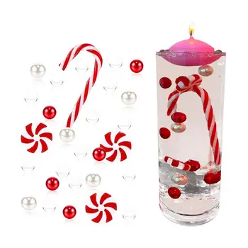 Плавающий жемчуг для центральных элементов Вазы Рождественская свеча и плавающие свечи Плавающие свечи для центральных элементов Белый и красный 0