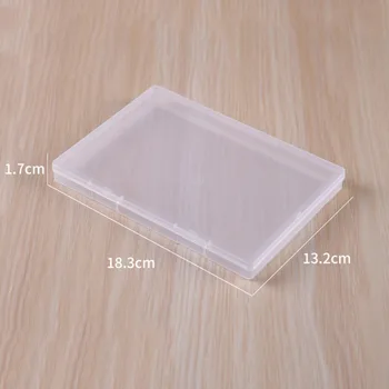 Плоский прямоугольный пластиковый прозрачный ящик для хранения Простой контейнерный чехол Экологически чистый 4 размера Износостойкий органайзер для бусин Коробка 1