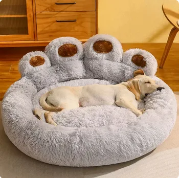 Плюшевый диван-кровать для собак для маленьких собак Медвежья лапа Диван Коврик для кровати для собак Большой коврик для кровати для собак Питомник Кошка Гнездо для дремоты 고양이 집 Диван Cama 5