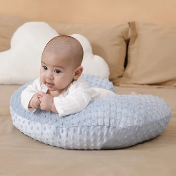 Подушка для грудного вскармливания Мягкая и дышащая подушка для кормления младенцев с точечной подложкой, однотонный коврик для поддержки головы 4