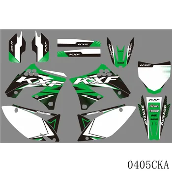 Полная графика Наклейки Наклейки Мотоцикл Фон Пользовательский Номер Для Kawasaki KX250F KXF250 KXF 250 KXF 2009 2010 2011 2012