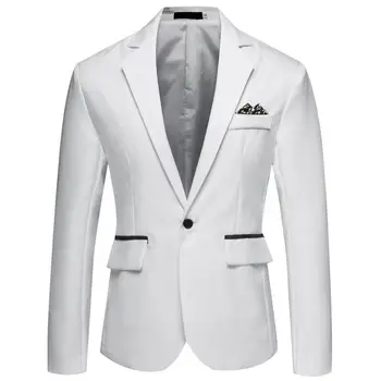 Популярный костюм Пальто Модный декоративный карман Повседневный лацкан Пиджак на одной пуговице Блейзер Бизнес Блейзер Все Матч