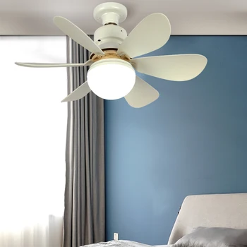 Потолочный вентилятор с лампой освещения Цоколь преобразователя E27 с дистанционным управлением для спальни и гостиной Потолочные вентиляторы AC85-265V 2