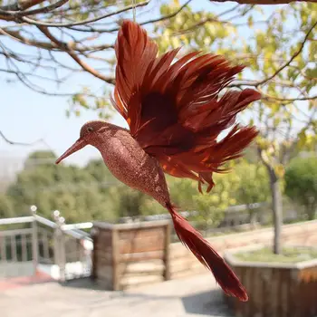  привлекательный искусственный орнамент птицы экологически чистый антивыцветающий яркий цвет кулон колибри, добавляющий жизненной силы 0