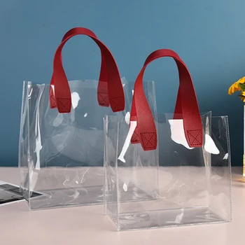 Прозрачная повседневная сумка Прочная сумка из ПВХ Портативная сумка для хранения на открытом воздухе Водонепроницаемая сумка для покупок Подарочная сумка Упаковка