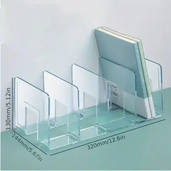 Прозрачная подставка для книг Компактный цветной пластиковый книжный шкаф Morandi Утолщенная акриловая книжная полка Студент 5