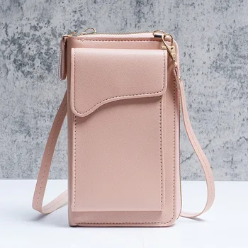 Простая новая модная корейская версия сумка через плечо большая емкость женский длинный кошелек сплошной цвет