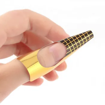  Профессиональные французские наконечники для ногтей Прямоугольная форма ногтей Ногти Гелевая наклейка Наращивание Форма завитка Женщины Нейл-арт 0