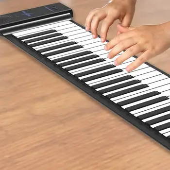 Профессиональный 88-клавишный Roll Up Piano Портативный USB Складное цифровое пианино Гибкая силиконовая электронная клавиатура для детей и взрослых