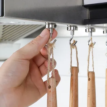 Прочные магнитные крючки Практичный крючок с несущей нагрузкой Многоцелевое хранение для домашней кухни Барная стойка Ключ Чашка Подвешивание