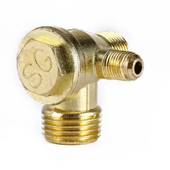  Прочный практичный обратный клапан Золотой воздушный компрессор Фитинги Детали Насосы Замена резьбы Цинковый сплав 1 шт. 3-ходовой