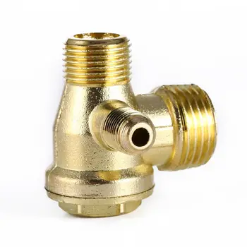  Прочный практичный обратный клапан Золотой воздушный компрессор Фитинги Детали Насосы Замена резьбы Цинковый сплав 1 шт. 3-ходовой 5