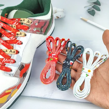 Разноцветные шнурки Рождественское украшение Красно-зеленые шнурки кроссовок Шнурки на плоской подошве Спортивные шнурки для бега Шнурки