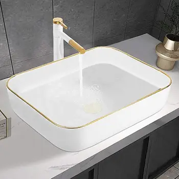 Раковина для ванной комнаты Hometure над керамическим прямоугольником