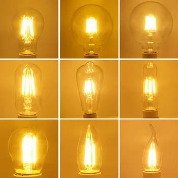 Ретро Vitange Edison Лампы Нить накаливания Светодиодная лампа E27 Светодиодная лампа с регулируемой яркостью G45 / T45 / A19 Люстра Декоративное освещение
