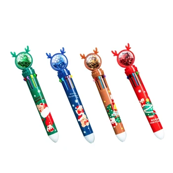 Рождественские шариковые ручки в форме лося 10 цветов челночные ручки Офисные школьные принадлежности 0
