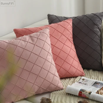 Розово-серый чехол для подушки Мягкая искусственная замша Diamond Home Декоративный чехол для подушки для дивана-кровати 45x45 см / 30x50 см