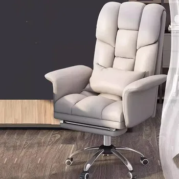 Роскошный портативный офисный стул Эргономичная подушка для спины Удобная подставка для ног Офисные стулья Колеса Мобильная мебель Sillas De Oficina