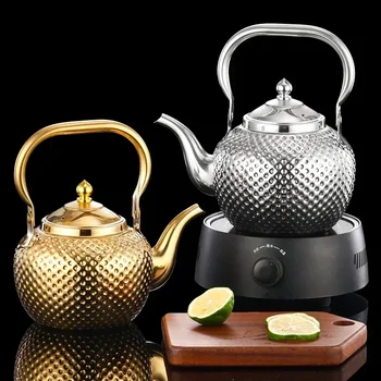 Ручка подъема чайника из нержавеющей стали с чайным фильтром Серебро или золото Подходит для индукционной плиты Чайник 3