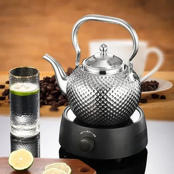  Ручка подъема чайника из нержавеющей стали с чайным фильтром Серебро или золото Подходит для индукционной плиты Чайник 5