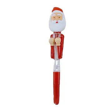 Ручка Санта-Клауса Милая рождественская ручка Боксерский экшен с легкими рождественскими принадлежностями Уникальный праздничный подарок для школ